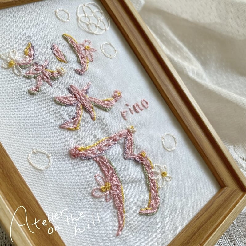額入り刺繍 刺しゅう額 『木製フレーム ライトグリーン W-67』 Olympus