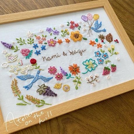 ふたりの記念刺繍「garden party」