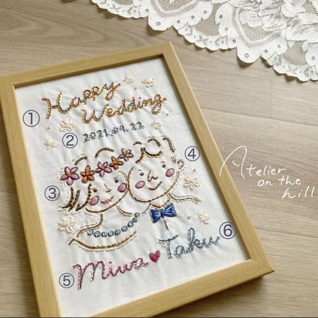 ふたりの記念刺繍「together」