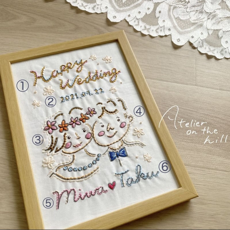 Moitie 燭台刺繍オーバニー Moitie 燭台刺繍オーバニー ふたりの記念刺繍「together