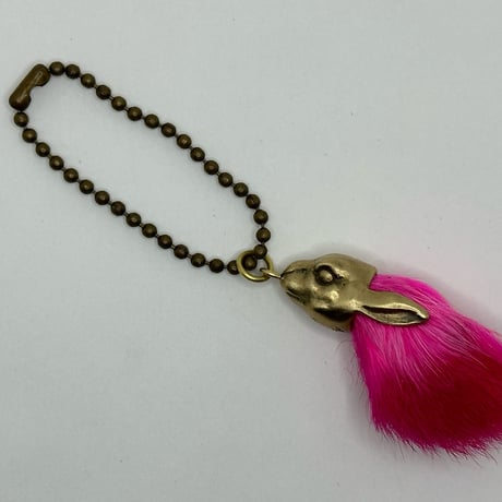 ◇真鍮◇ラビットフット キーホルダー ◇ピンク