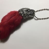 ◆シルバー◆イーグルヘッド ラビットフラックット キーホルダー◆レッド