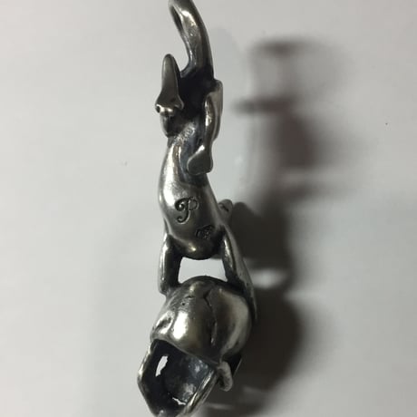 ◆シルバー◆猫と髑髏のペンダント