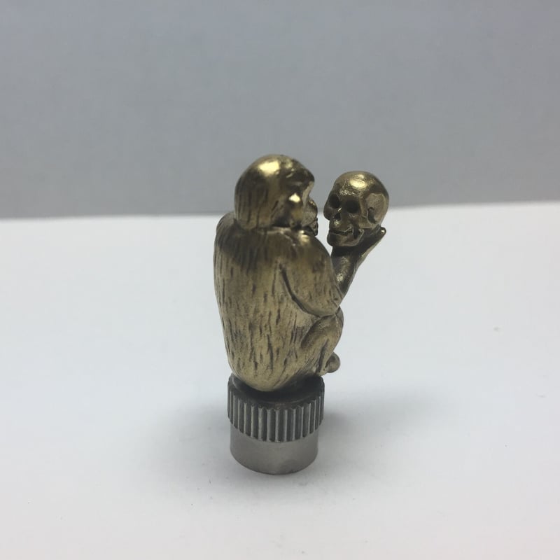 ★オーダー◇自転車の仏式対応◇猿 & スカル バルブキャップ2個◇真鍮 ☆オーダー◇自転車の仏式対応◇猿 & スカル バルブキャップ2個◇