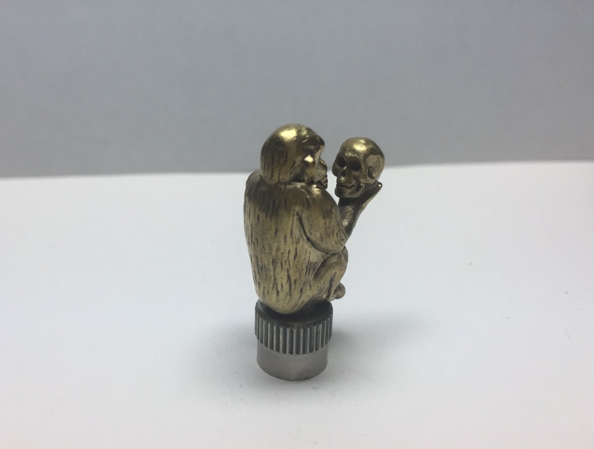 ★オーダー◇自転車の仏式対応◇猿 & スカル バルブキャップ2個◇真鍮 ☆オーダー◇自転車の仏式対応◇猿 & スカル バルブキャップ2個◇