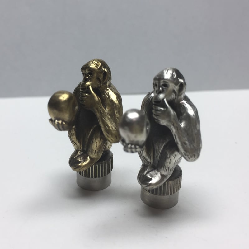 ◇シルバー◇猿 & スカル バルブキャップ | progressive art jewelry