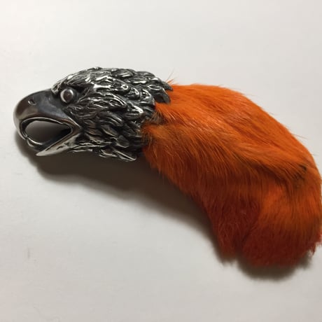 ◆シルバー◆イーグルヘッド ラビットフラックット キーホルダー◆ オレンジ