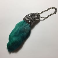◆シルバー◆イーグルヘッド ラビットフラックット キーホルダー◆ グリーン