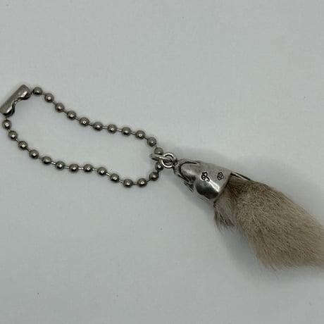 ◆シルバー◆ラビットフット キーホルダー◆ナチュラル