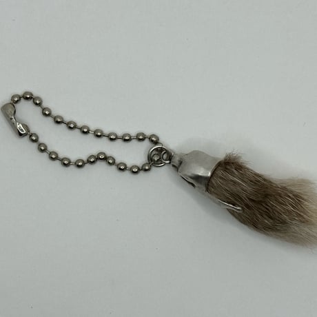 ◆シルバー◆ラビットフット キーホルダー◆ナチュラル