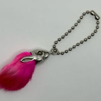◆シルバー◆ラビットフット キーホルダー◆ピンク