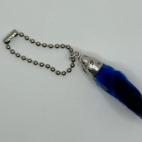 ◆シルバー◆ラビットフット キーホルダー◆ブルー