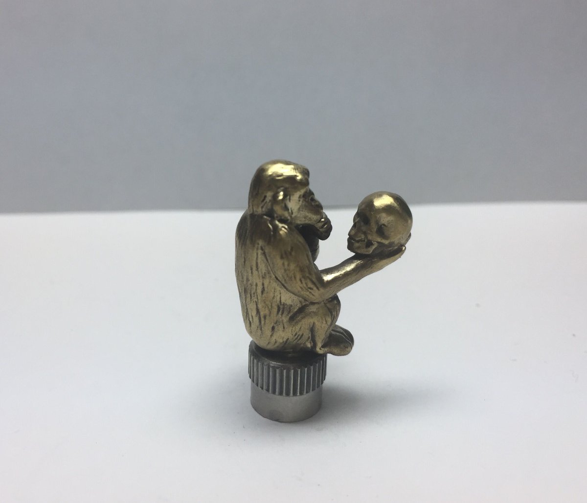 ★オーダー◇自転車の仏式対応◇猿 & スカル バルブキャップ2個◇真鍮 ◇真鍮◇猿 & スカル バルブキャップ | progressive art jewelry