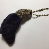 ◇真鍮◇イーグルヘッド ラビットフット キーホルダー ◇ブラック