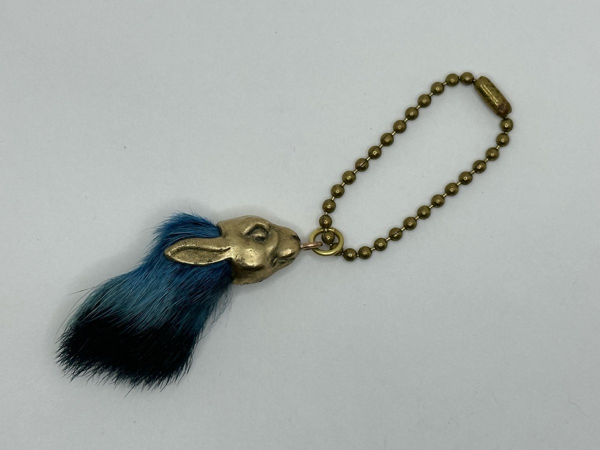 【希少USA製】 ビンテージ ラビットフット キーチェーン ブルー 3個セット 希少USA製】 ビンテージ ラビットフット キーチェーン ブルー 3