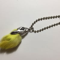 ◆シルバー◆ラビットフット キーホルダー◆イエロー
