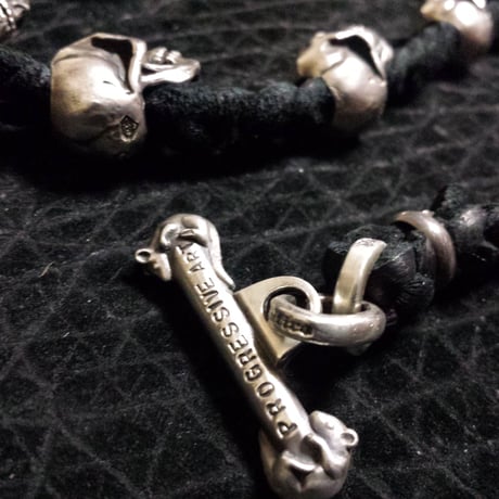 シンキング モンキー＆10スカル レザー ウォレットチェーン /thinking monkey&10 skulls leather Wallet chain