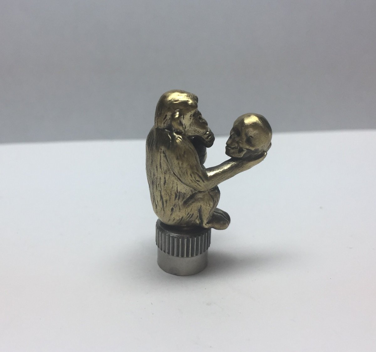 ★オーダー◇自転車の仏式対応◇猿 & スカル バルブキャップ2個◇真鍮 ◇真鍮◇猿 & スカル バルブキャップ | progressive art jewelry