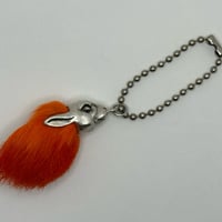 ◆シルバー◆ラビットフット キーホルダー◆オレンジ