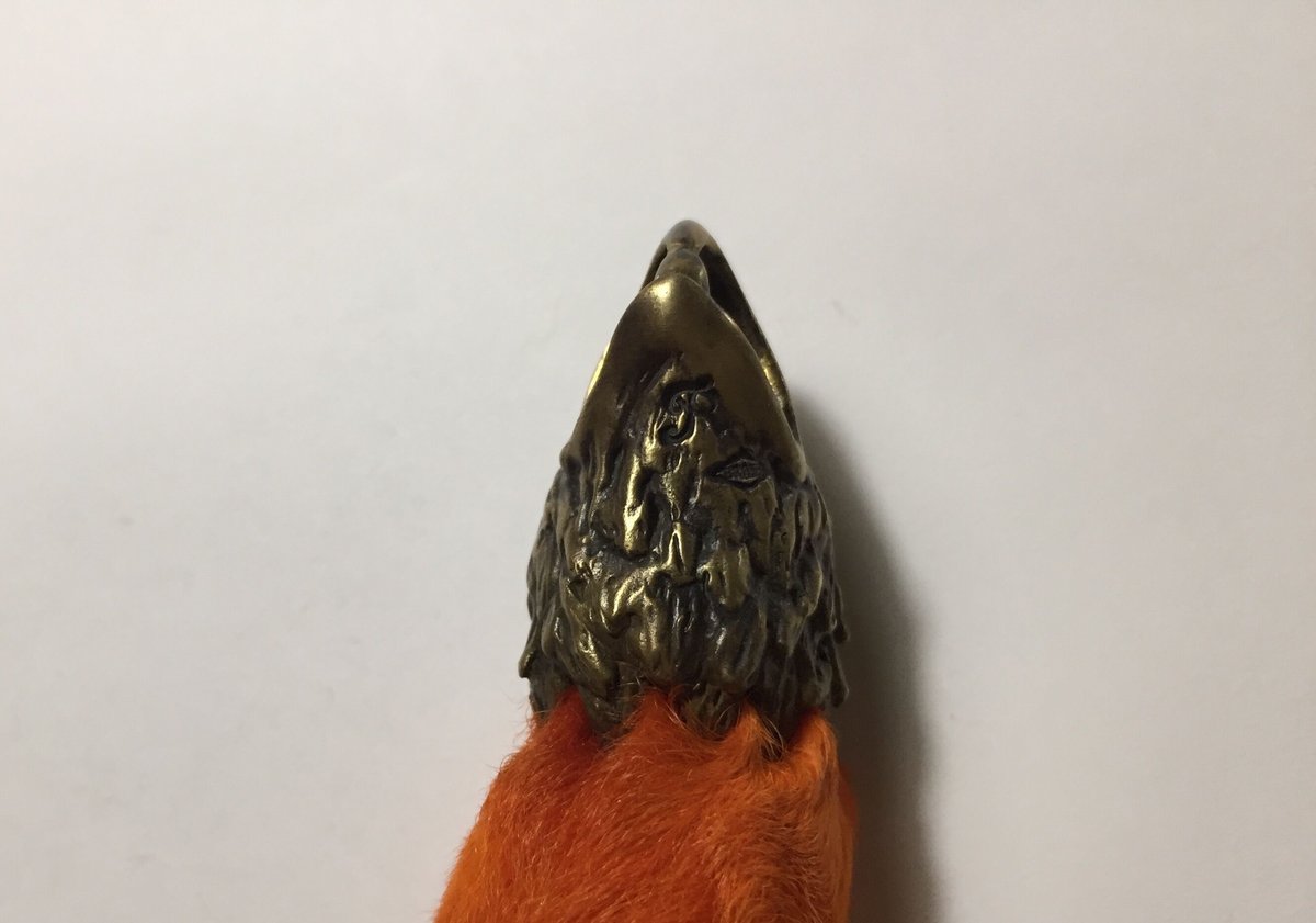 ◇真鍮◇イーグルヘッド ラビットフット キーホルダー ◇オレンジ 