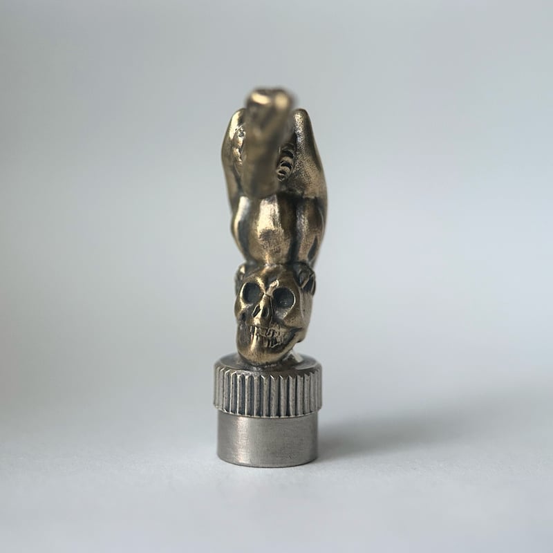 ◇真鍮◇ハゲタカとスカル バルブキャップ ◇真鍮 ◇ハゲタカとスカル バルブキャップ | progressive art jewelry