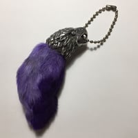 ◆シルバー◆イーグルヘッド ラビットフラックット キーホルダー◆パープル