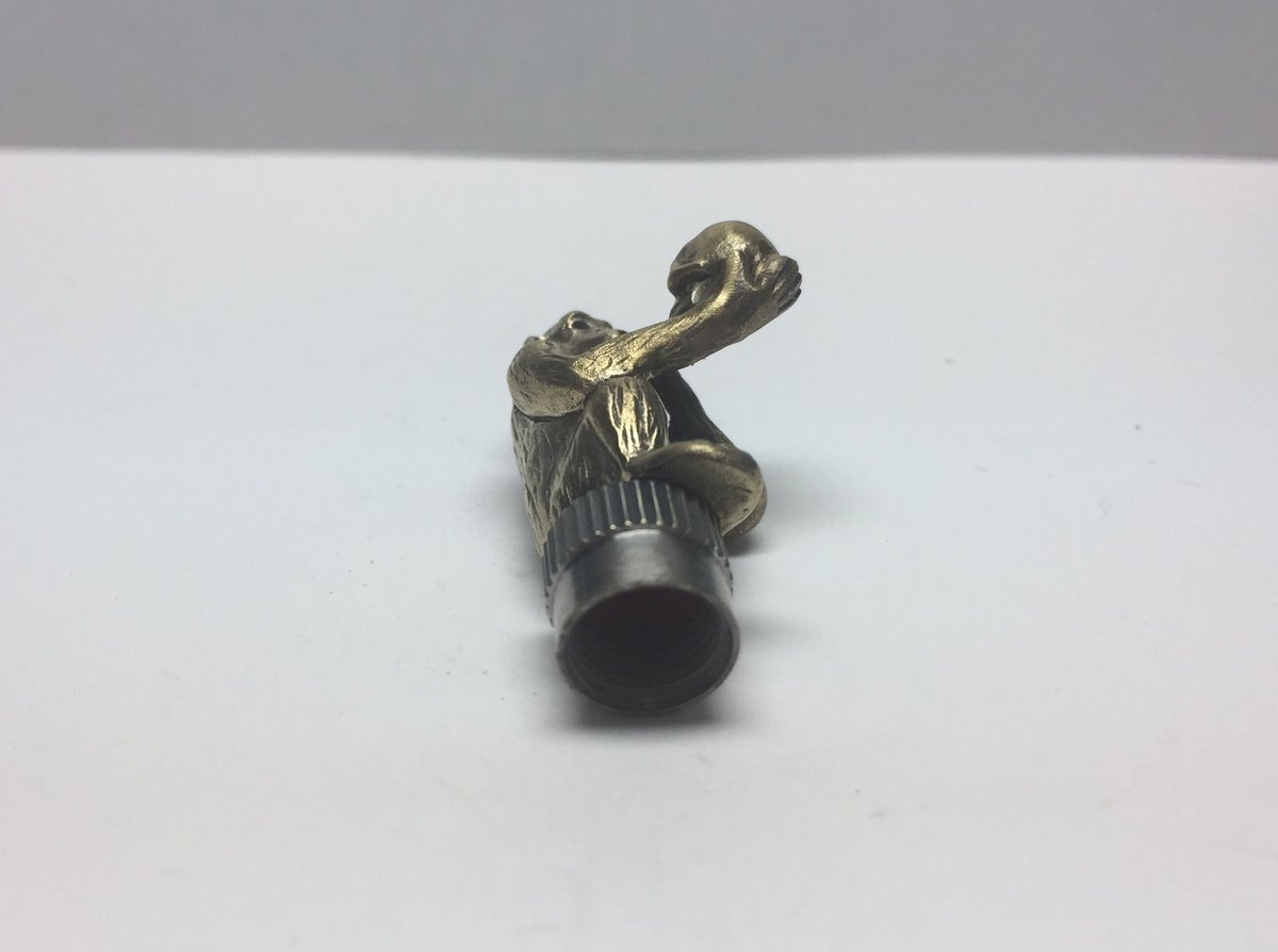 ★オーダー◇自転車の仏式対応◇猿 & スカル バルブキャップ2個◇真鍮 ◇シルバー◇猿 & スカル バルブキャップ | progressive art jewelry