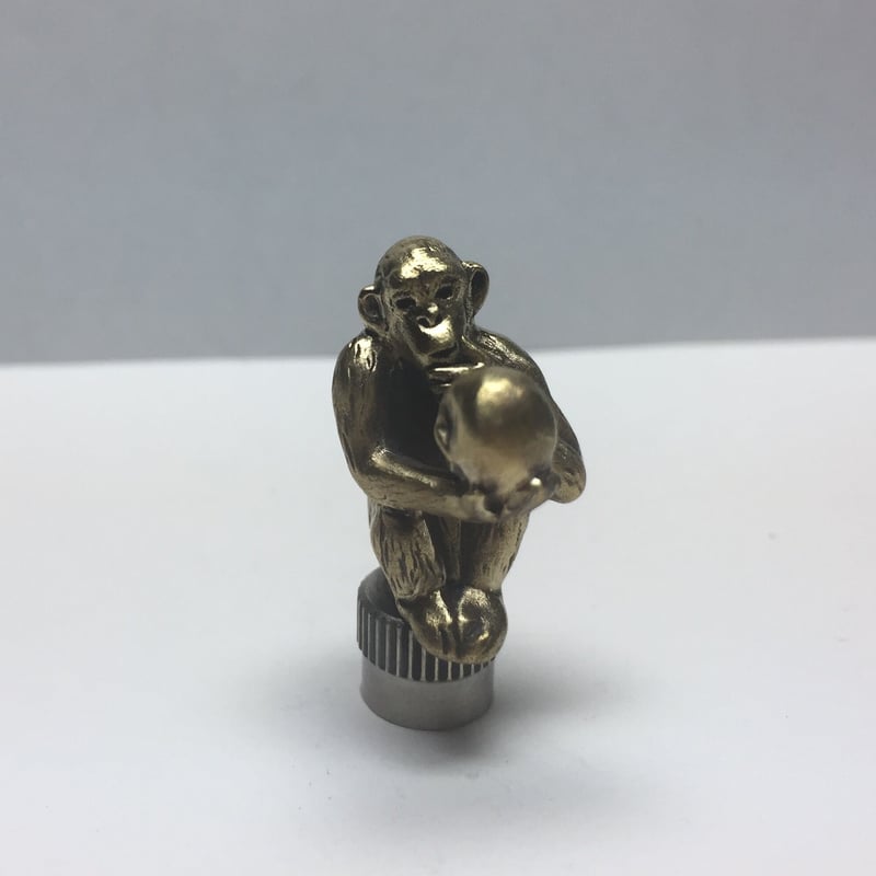 ★オーダー◇自転車の仏式対応◇猿 & スカル バルブキャップ2個◇真鍮 ☆オーダー◇自転車の仏式対応◇猿 & スカル バルブキャップ2個◇