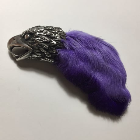 ◆シルバー◆イーグルヘッド ラビットフラックット キーホルダー◆パープル