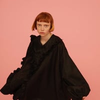 3D FRILL DRESS  Black