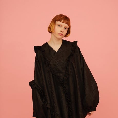 3D FRILL DRESS  Black