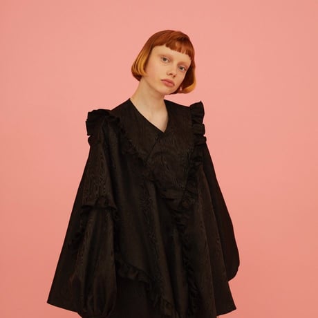 3D FRILL DRESS  Black