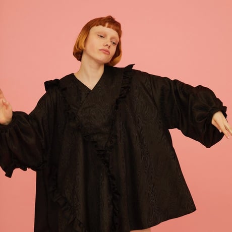3D FRILL DRESS  Black