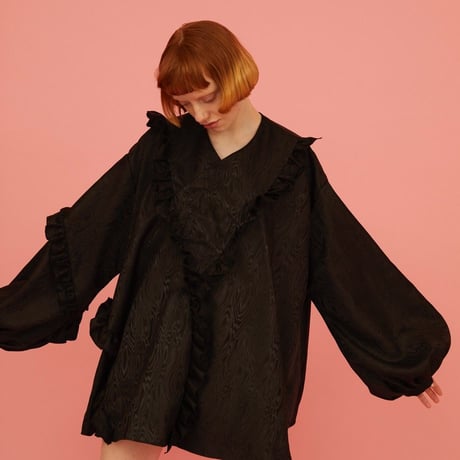 3D FRILL DRESS  Black