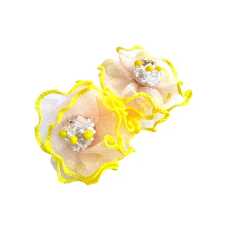 Hamy / 2tone frill pierce/earring