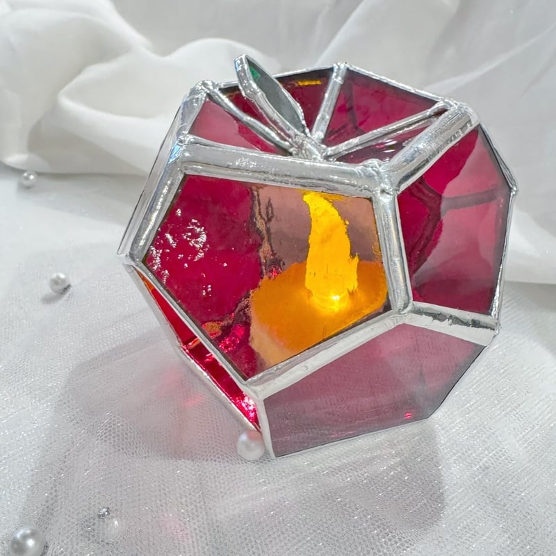 asa works / ステンドグラス キャンドルホルダー/りんご | Asherry