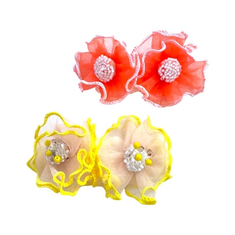 Hamy / 2tone frill pierce/earring
