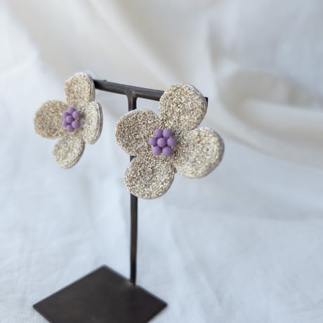 Chunky style/お花イヤーアクセサリー【gold】