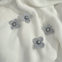 Chunky style/お花イヤーアクセサリー【silver】