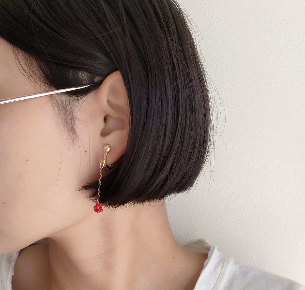 珊瑚　イヤリング　新品！ KONPEI_チェーン_ピアス・イヤリング_赤珊瑚 | Greenford