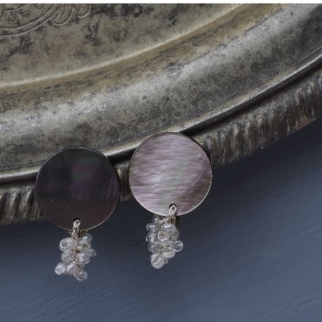 TUKI_望_shell&beads_ピアス・イヤリング_クロS
