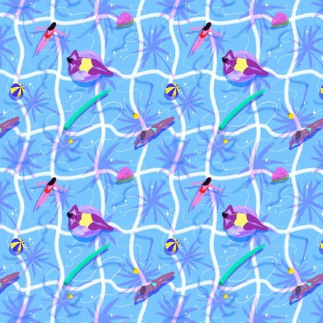 【宇宙サマー】POOL DREAMS HAWAIIAN SHIRT BY SHIRLEY CHAN