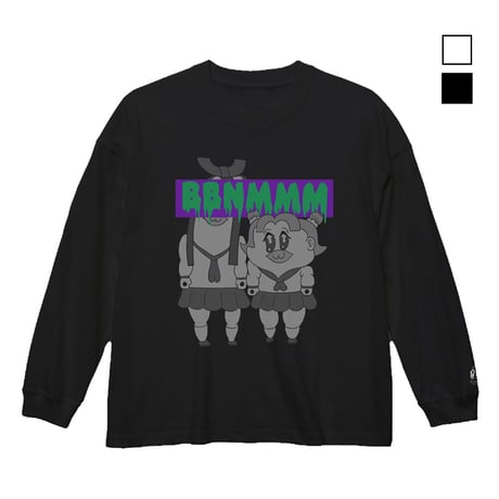 【COSPA】ボブネミミッミ ビッグシルエットロングスリーブTシャツ [ポプテピピック]ブラック