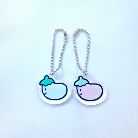 あかちゃんナスのアクリルキーホルダー（Baby Eggplant Acrylic Key Chain）