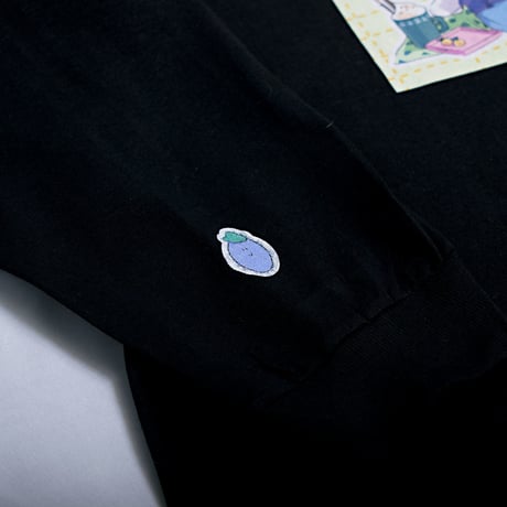 【東京ガンボ】おもしろシール風 晴子ロンTee　ホワイト