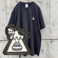 うしの刺繍T ブラック（Cow’s Embroidery T-shirt Black）