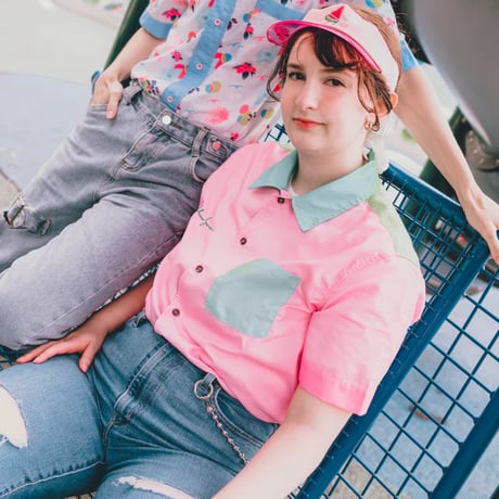 【宇宙サマー】MELON MELON COLORBLOCK BUTTON DOWN