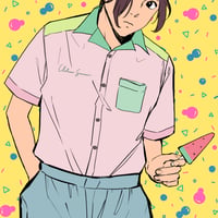 【宇宙サマー】MELON MELON COLORBLOCK BUTTON DOWN