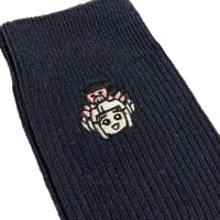 原宿バーチャルパーク　おうまゆう×PARK  刺繍ソックス ネイビー