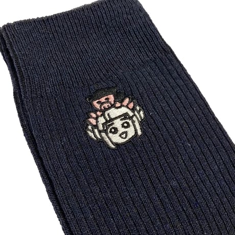 原宿バーチャルパーク　おうまゆう×PARK  刺繍ソックス ネイビー